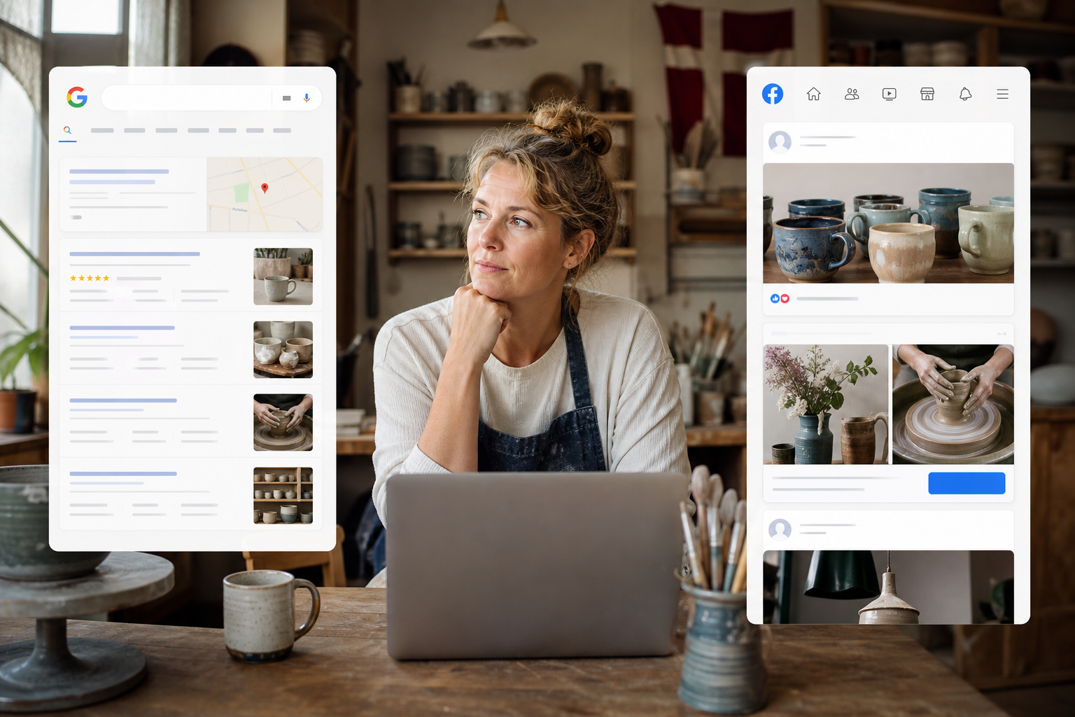 Google Ads vs Facebook Ads sammenligning for lokale servicevirksomheder i Danmark