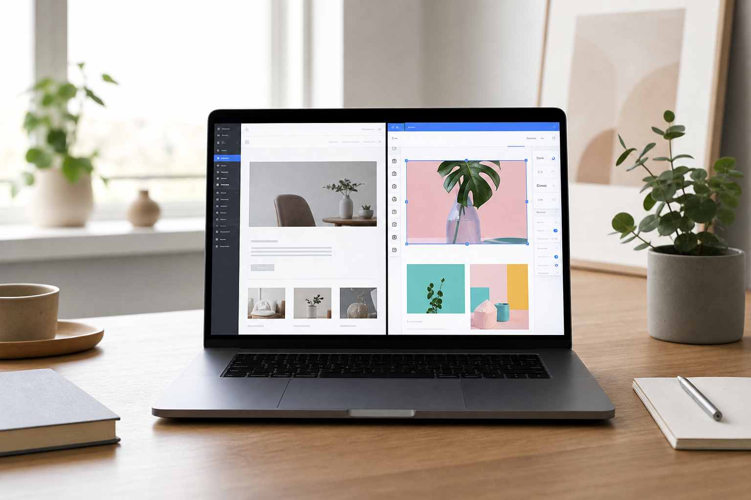 Sammenligning af WordPress og Wix hjemmesideplatforme på laptop i 2026